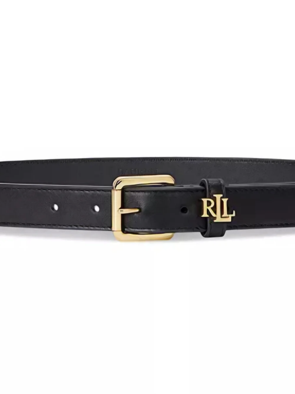 NWT Women's Lauren Ralph Lauren Logo-Keeper Leather Skinny Belt Size XL
